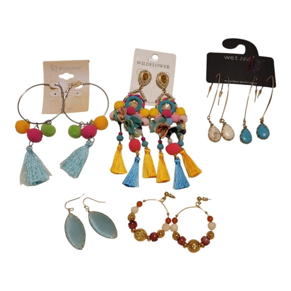 Boho Style Earings Lot of 5 - Picture 1 of 7